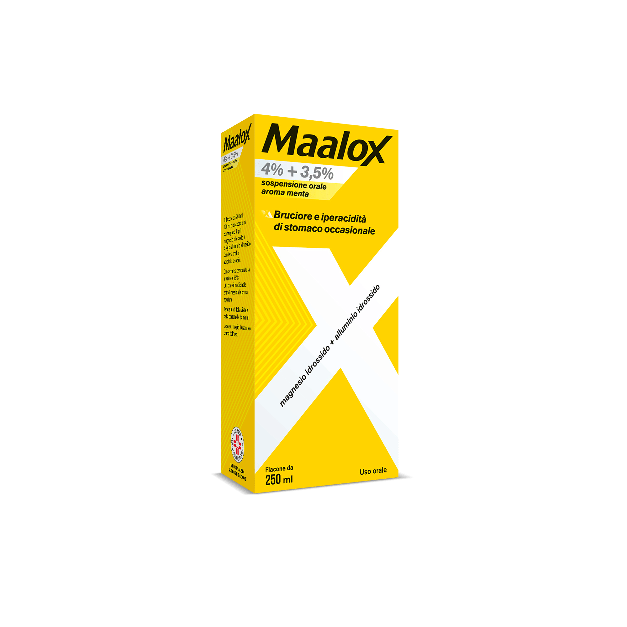 Maalox 400+400 Sospensione Orale, Contro Acidità Di Stomaco Occasionale, 250 Ml