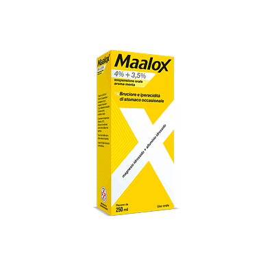 Maalox 400+400 sospensione orale, contro acidità di stomaco occasionale, 250 ml