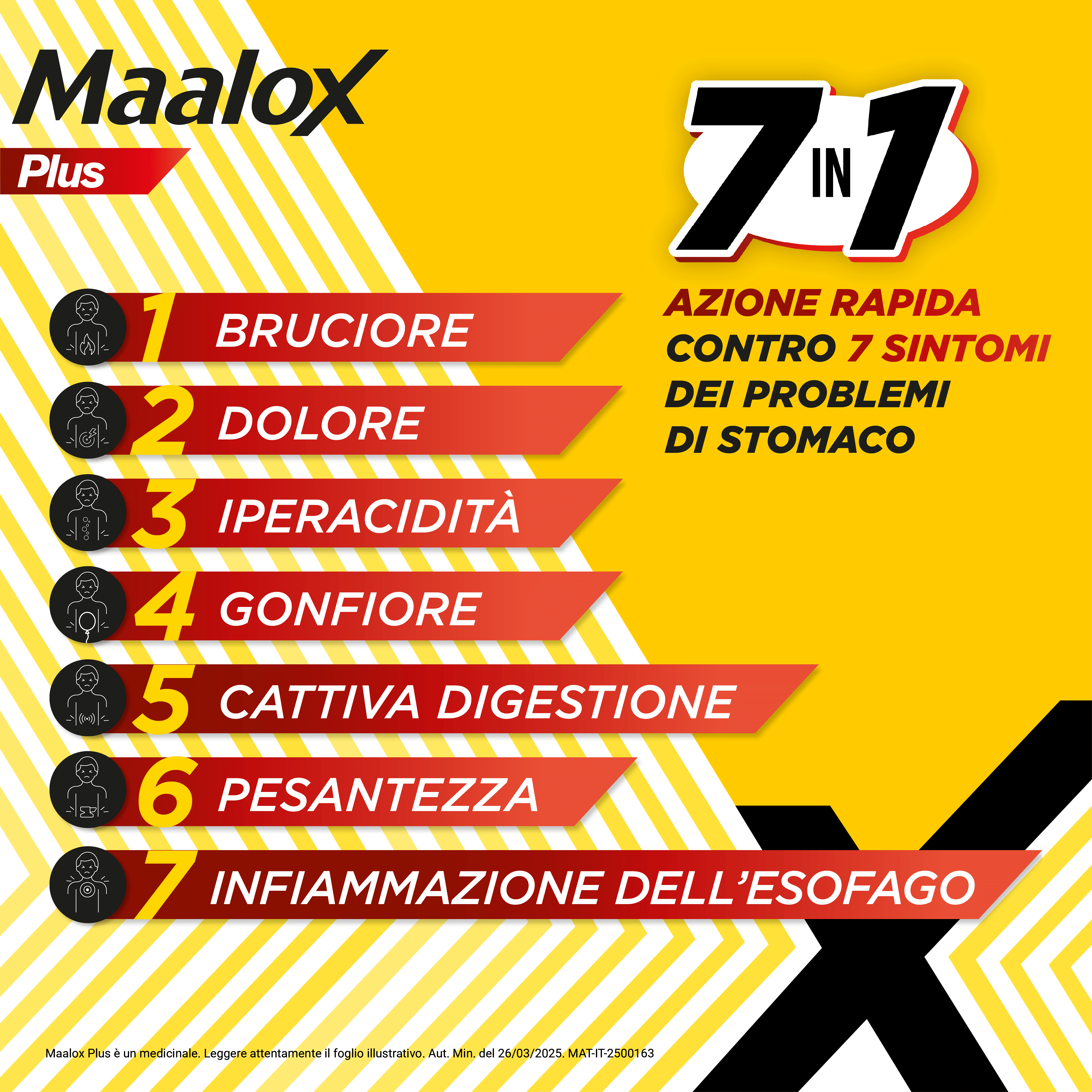 Maalox Plus contro bruciore, cattiva digestione, iperacidità di stomaco, 50 compresse