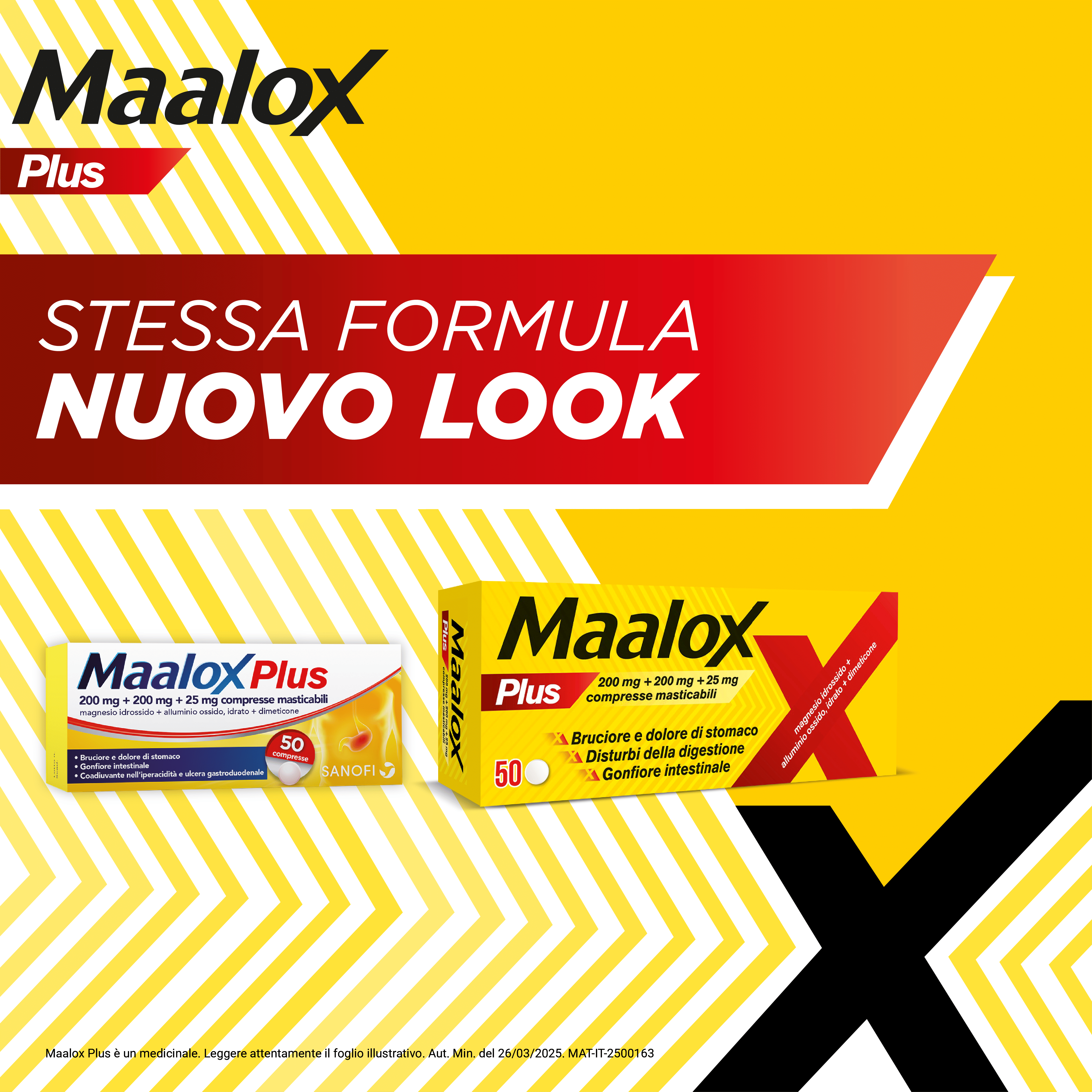 Maalox Plus contro bruciore, cattiva digestione, iperacidità di stomaco, 50 compresse