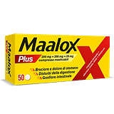 Maalox Plus contro bruciore, cattiva digestione, iperacidità di stomaco, 50 compresse