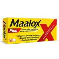 Maalox Plus contro bruciore, cattiva digestione, iperacidità di stomaco, 50 compresse