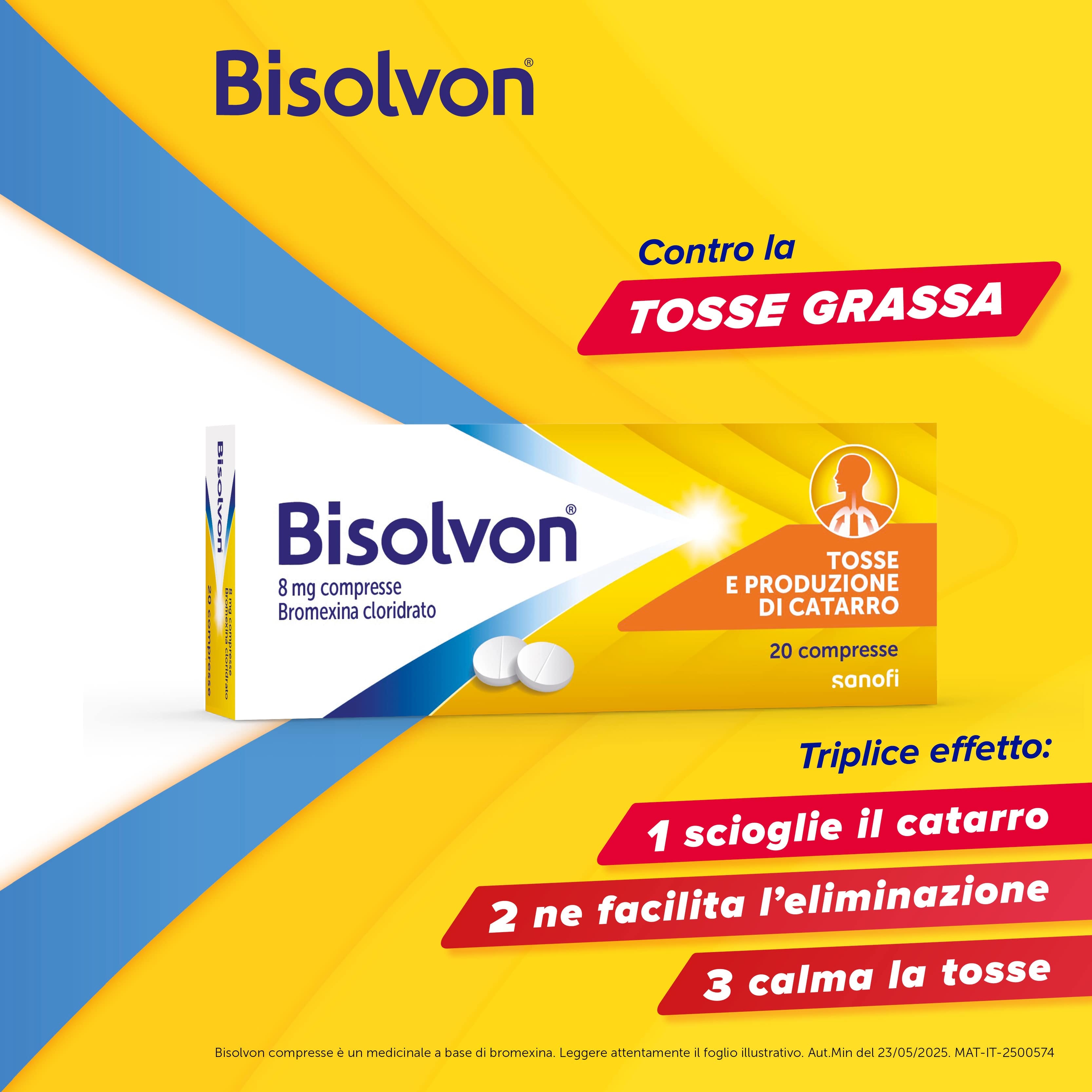 Bisolvon Mucolitico per Catarro e Tosse Grassa, 20 Compresse 