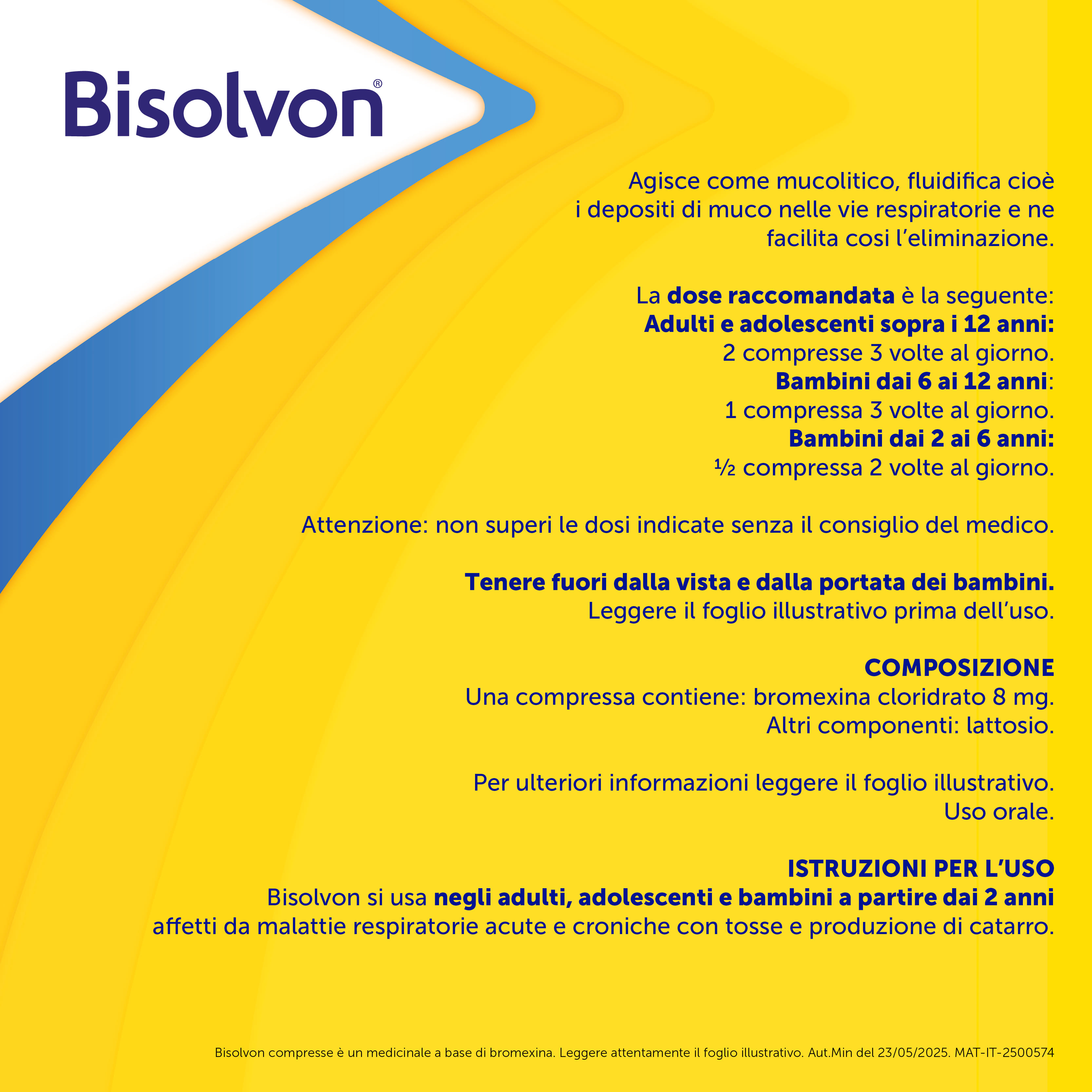 Bisolvon Mucolitico per Catarro e Tosse Grassa, 20 Compresse 