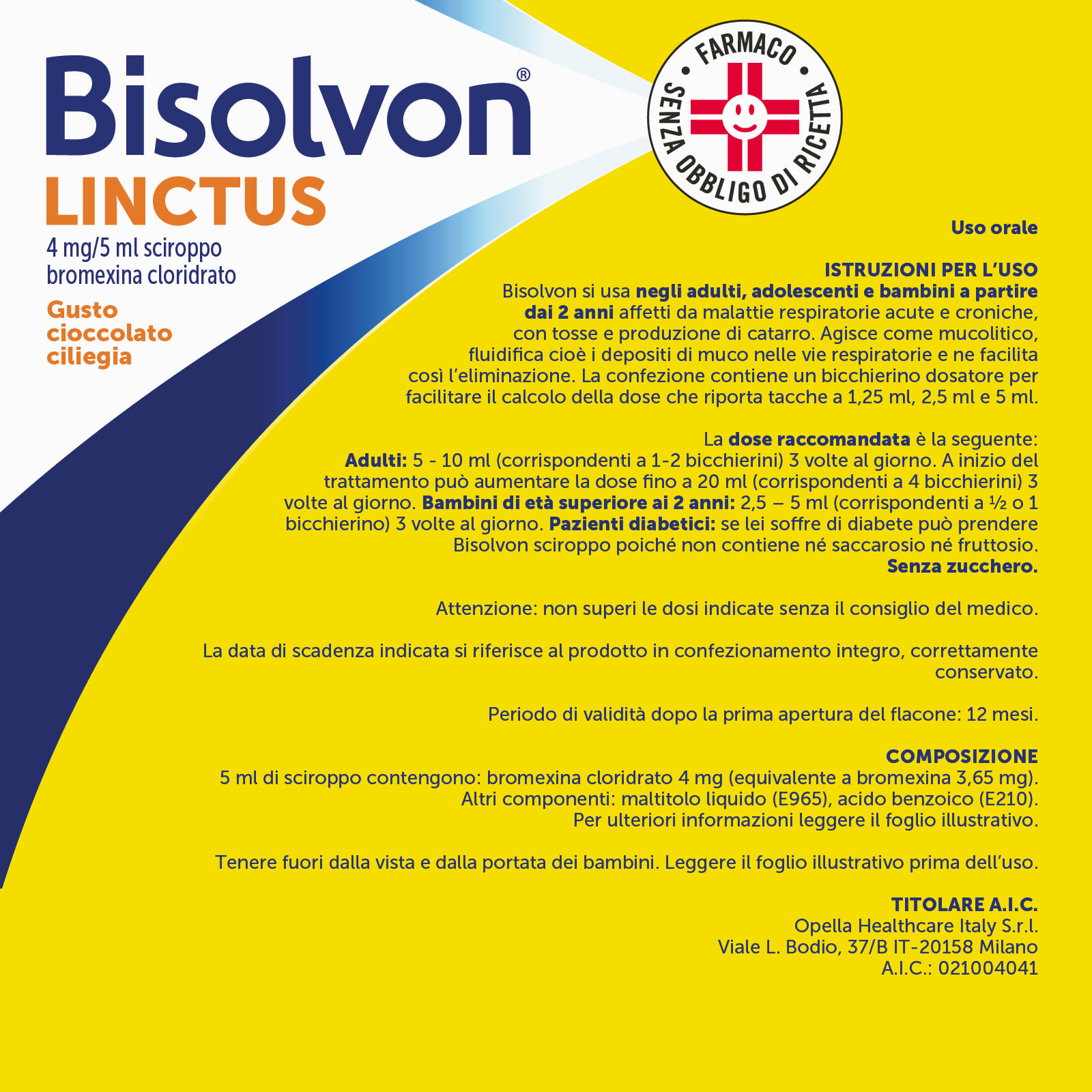 Bisolvon Linctus: Sciroppo per Tosse Grassa (250 ml)