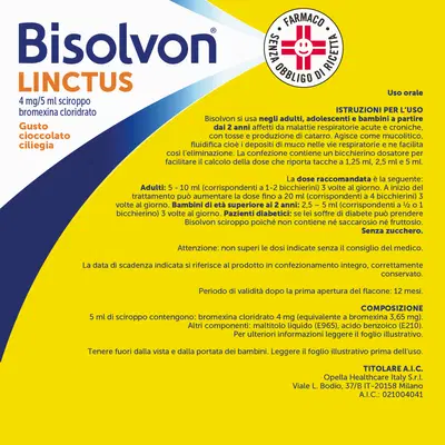 Bisolvon Linctus: Sciroppo per Tosse Grassa (250 ml) Bisolvon Linctus: Sciroppo per Tosse Grassa (250 ml)