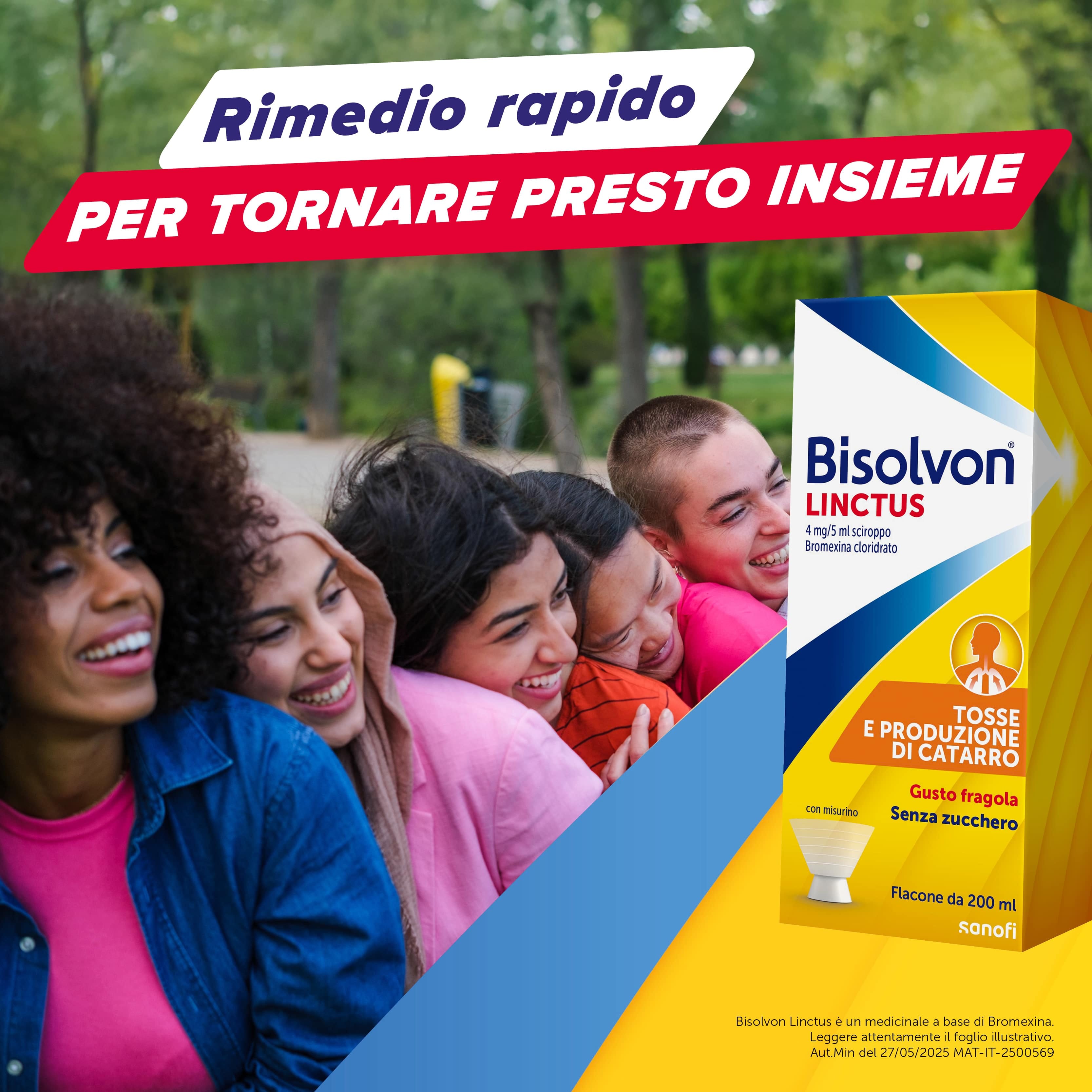 Bisolvon Linctus Sciroppo Mucolitico per Catarro e Tosse Grassa, Gusto Fragola (200 ml)