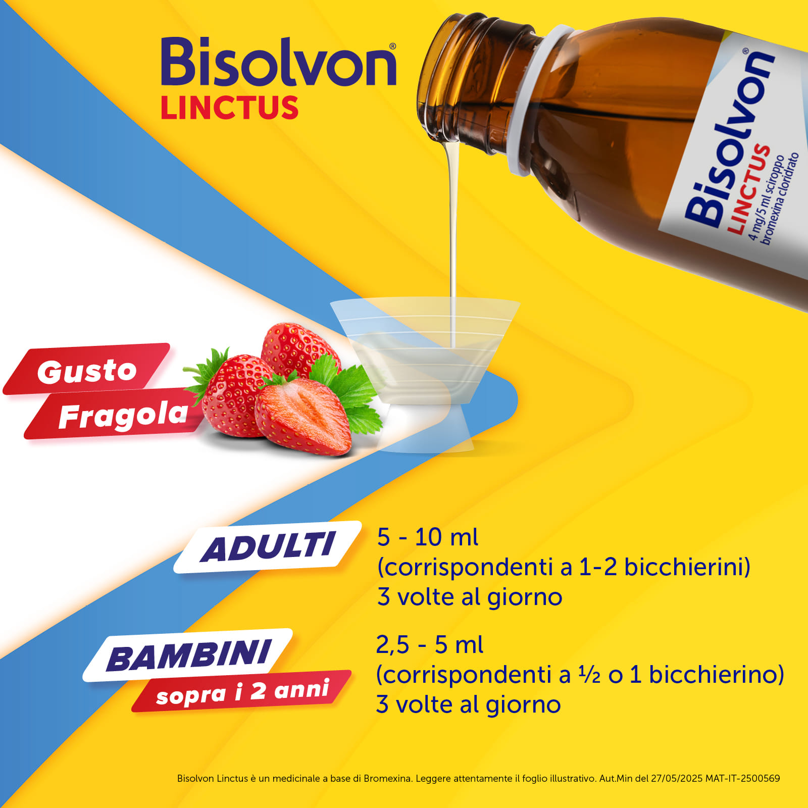 Bisolvon Linctus Sciroppo Mucolitico per Catarro e Tosse Grassa, Gusto Fragola (200 ml)