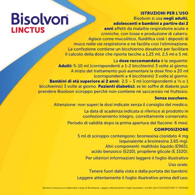 Bisolvon Linctus Sciroppo Mucolitico per Catarro e Tosse Grassa, Gusto Fragola (200 ml) Bisolvon Linctus Sciroppo Mucolitico per Catarro e Tosse Grassa, Gusto Fragola (200 ml)