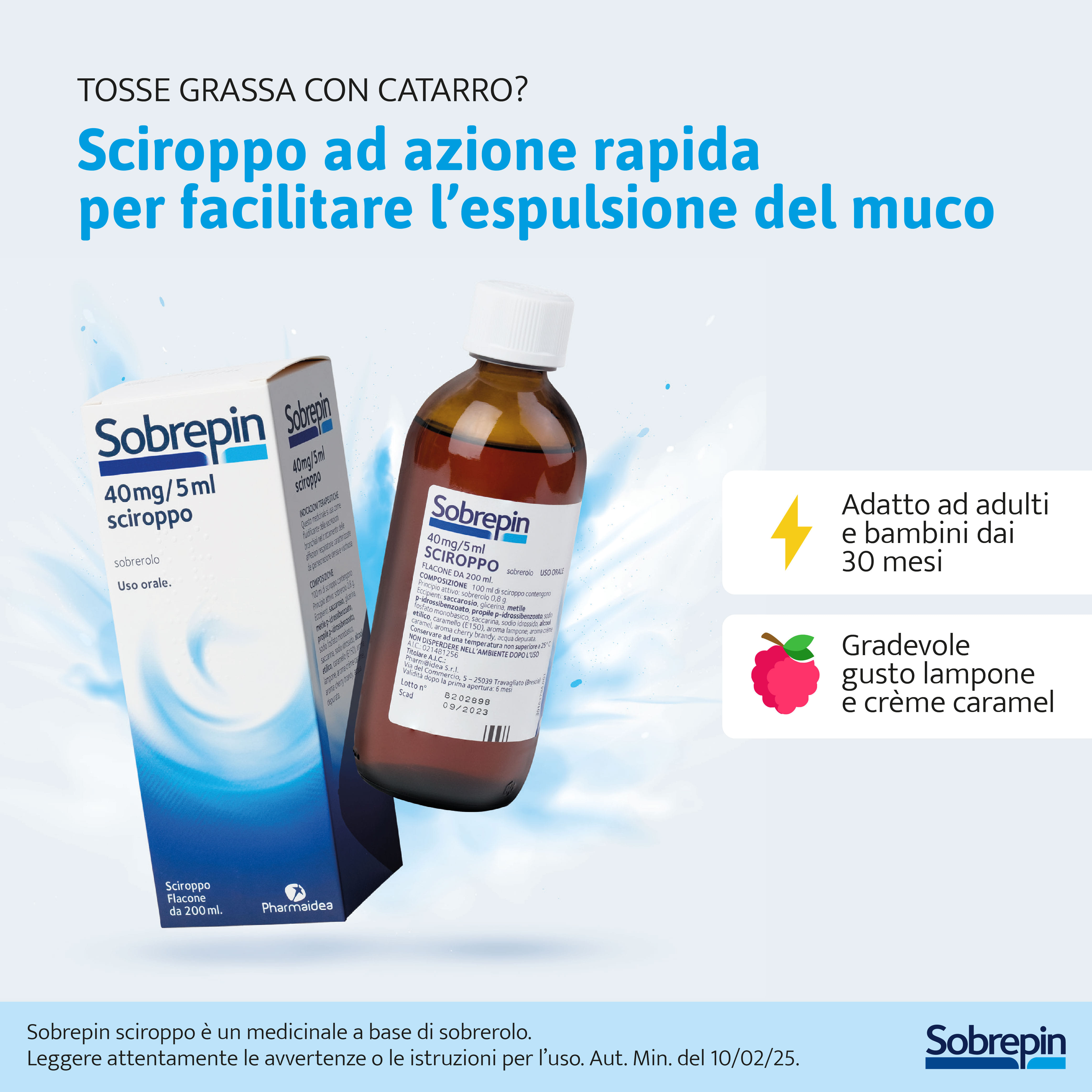 SOBREPIN sciroppo 200 ml 40 mg/5 ml