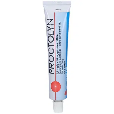 PROCTOLYN crema rettale 30 g 0,1 mg/g + 10 mg/g PROCTOLYN crema rettale 30 g 0,1 mg/g + 10 mg/g