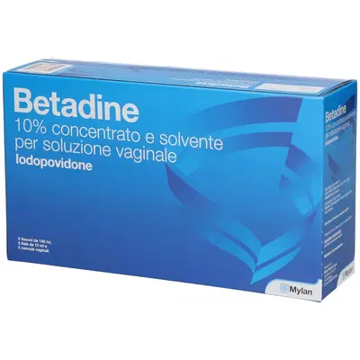 BETADINE soluzione vaginale 5 flaconi + 5 fiale 10 ml 10% + 5 cannule BETADINE soluzione vaginale 5 flaconi + 5 fiale 10 ml 10% + 5 cannule