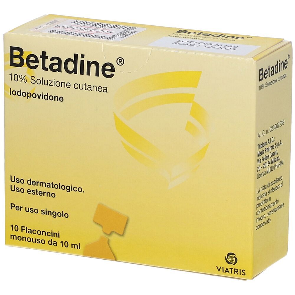 Betadine Soluzione Cutanea 10 Flaconcini 10 Ml 10%