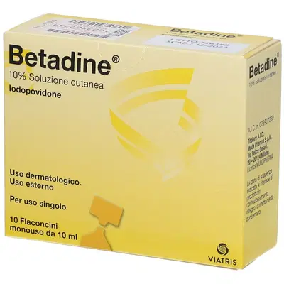 BETADINE soluzione cutanea 10 flaconcini 10 ml 10% BETADINE soluzione cutanea 10 flaconcini 10 ml 10%