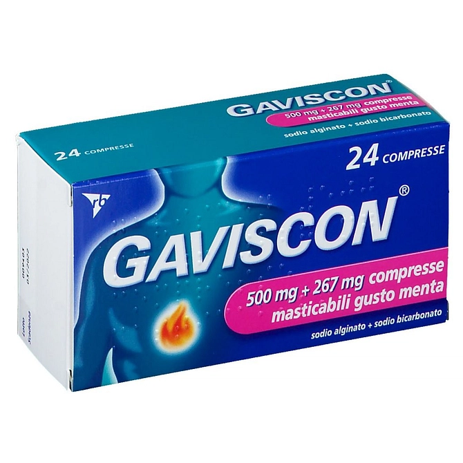 Gaviscon 24 Cpr Mast 500 Mg + 267 Mg Menta