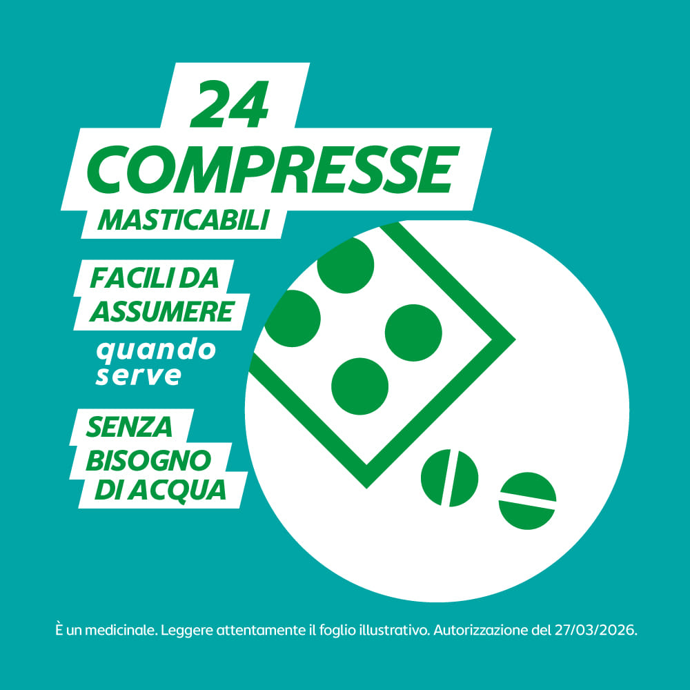 GAVISCON 24 CPR MENTA 500MG + 267MG contro bruciore e acidità di stomaco e sintomi del reflusso gastroesofageo