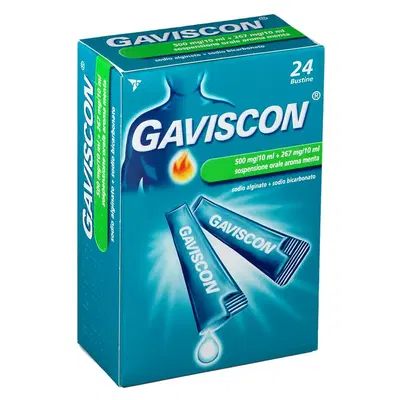 GAVISCON 24 bustine sospensione orale 500 mg/10 ml + 267 mg/10 ml GAVISCON 24 bustine sospensione orale 500 mg/10 ml + 267 mg/10 ml