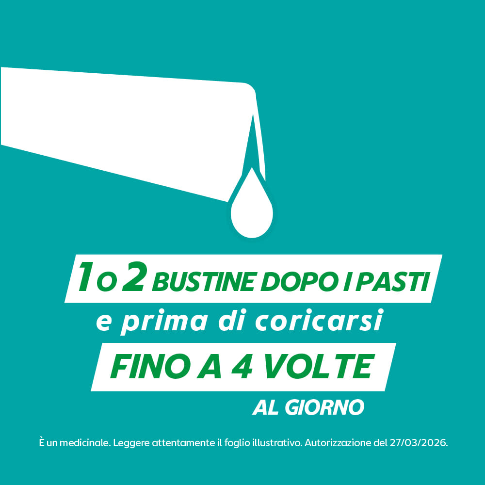 GAVISCON 24 BUSTINE contro sintomi del reflusso gastroesofageo, bruciore e acidità di stomaco