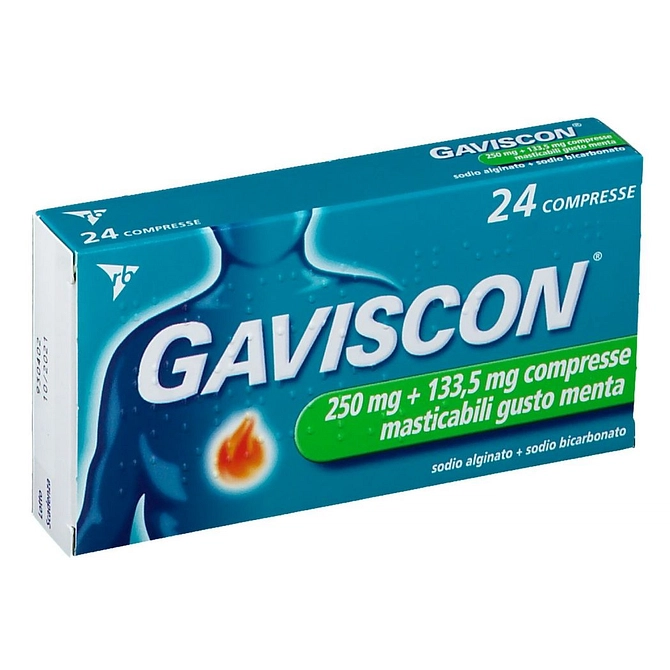 Gaviscon 24 Cpr Mast 250 Mg + 133,5 Mg Menta
