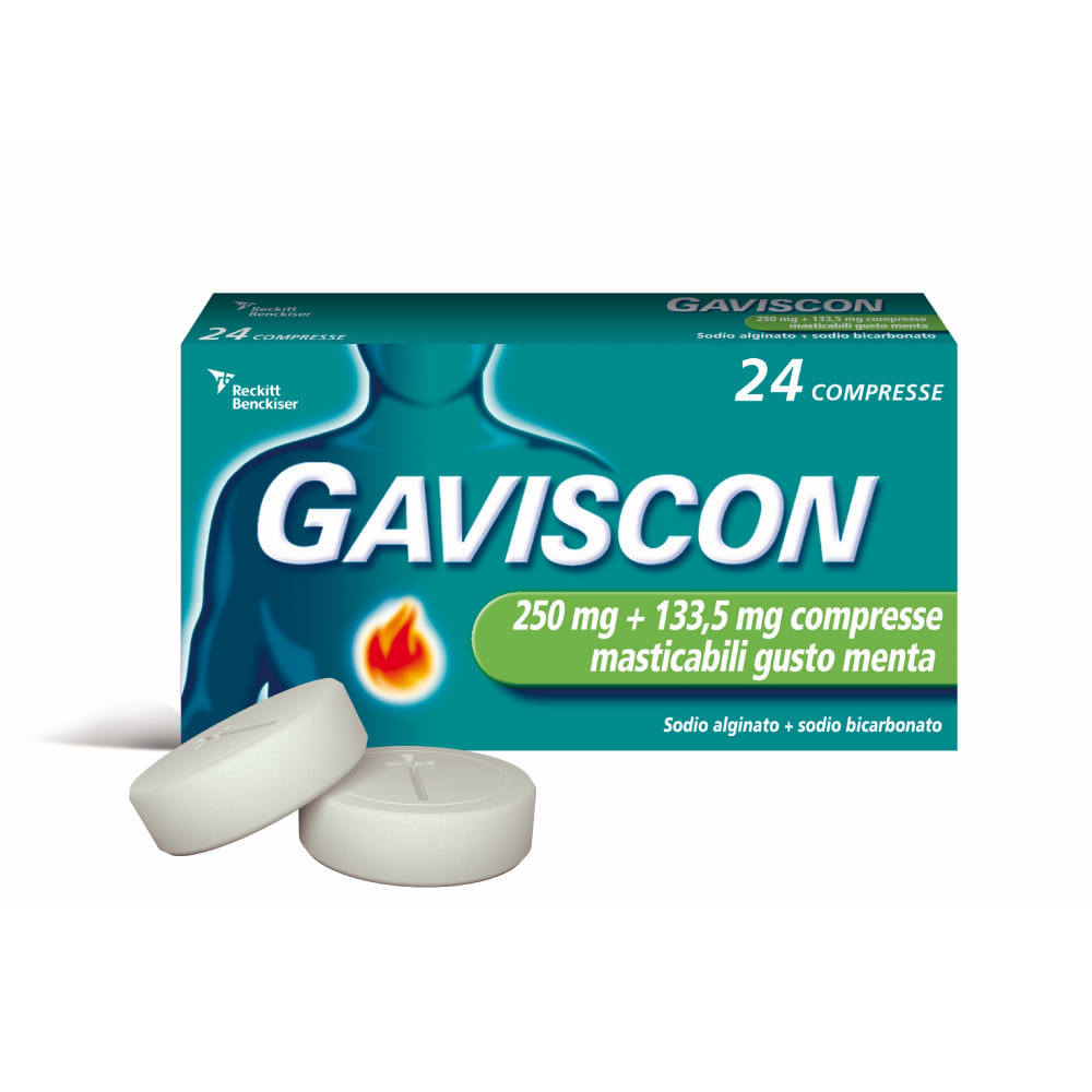 GAVISCON 24 compresse masticabili 250 mg + 133,5 mg menta
