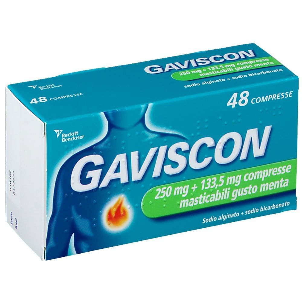 GAVISCON 48 compresse masticabili 250 mg + 133,5 mg menta