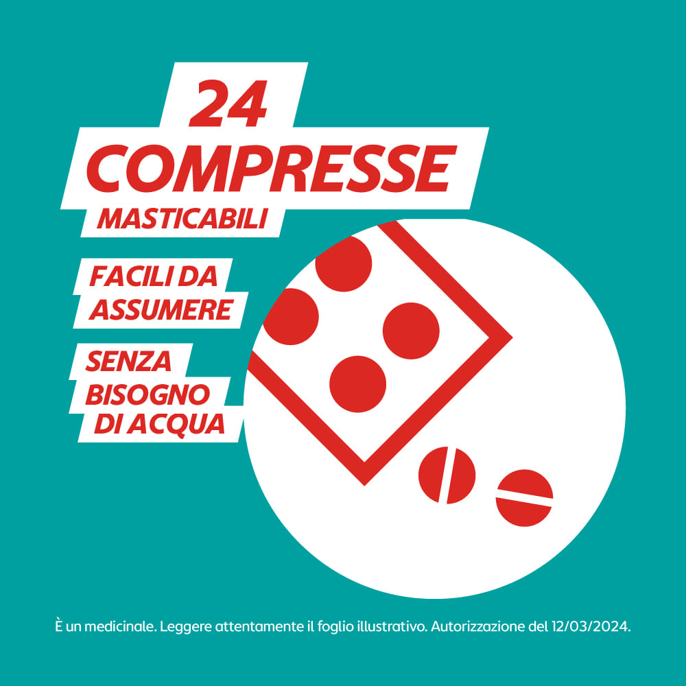 GAVISCON 24 compresse masticabili 250 mg + 133,5 mg fragola