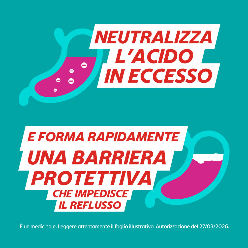 GAVISCON 24 CPR FRAGOLA 250MG + 133,5MG contro sintomi del reflusso gastroesofageo, bruciore e acidità di stomaco