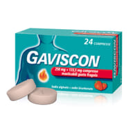 GAVISCON 24 CPR FRAGOLA 250MG + 133,5MG contro sintomi del reflusso gastroesofageo, bruciore e acidità di stomaco