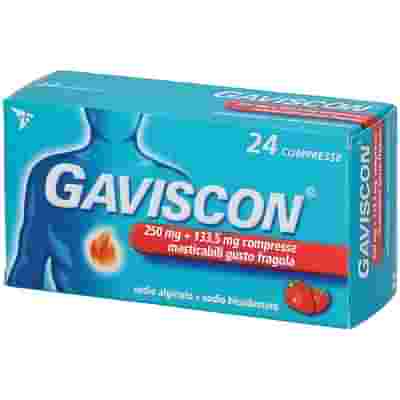 GAVISCON 24 compresse masticabili 250 mg + 133,5 mg fragola
