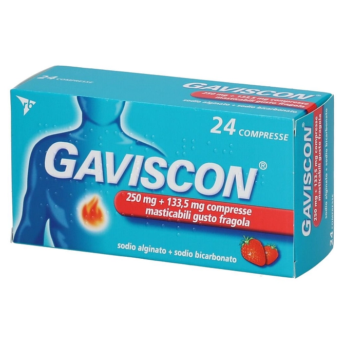 Gaviscon 24 Cpr Mast 250 Mg + 133,5 Mg Fragola