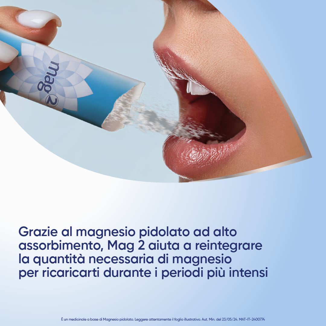 Mag2 magnesio pidolato contro stanchezza, debolezza muscolare 20 bst