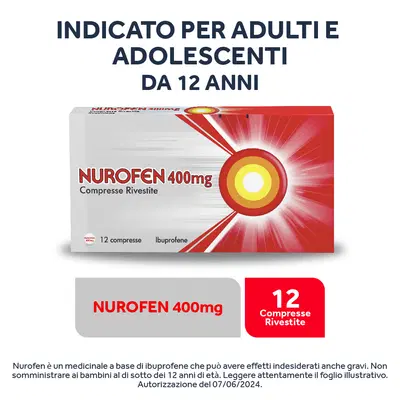 NUROFEN NUROFEN 12 compresse rivestite 400 mg NUROFEN NUROFEN 12 compresse rivestite 400 mg