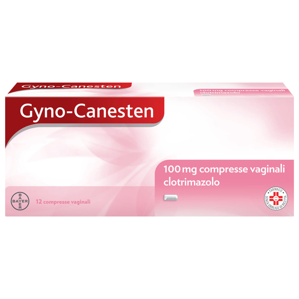 Gyno-Canesten Trattamento Sintomi Candida contro Prurito, Bruciore Intimo e Perdite, 12 Compresse Vaginali