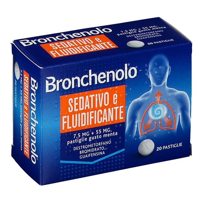 Bronchenolo Sedativo E Fluidificante 20 Pastiglie 7,5 Mg + 55 Mg Menta