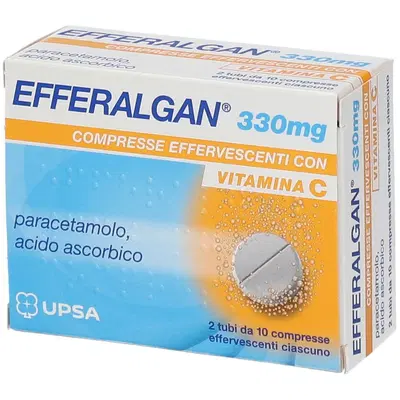 EFFERALGAN 20 compresse effervescenti 330 mg + 200 mg EFFERALGAN 20 compresse effervescenti 330 mg + 200 mg
