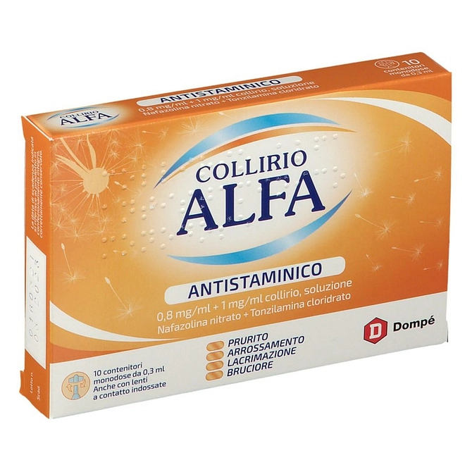Collirio Alfa Antistaminico 10 Monod Collirio 0,8 Mg/ Ml + 1 Mg/Ml 0,3 Ml