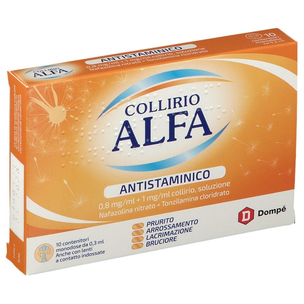 Collirio Alfa Antistaminico 10 Monodosi Collirio 0,8 Mg/ Ml + 1 Mg/Ml 0,3 Ml