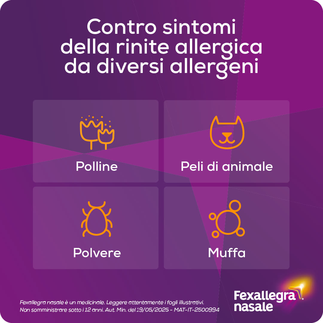 Fexallegra nasale, Antistaminico Allergia Decongestionante per i Sintomi della Rinite Allergica, Formato da 10 ML