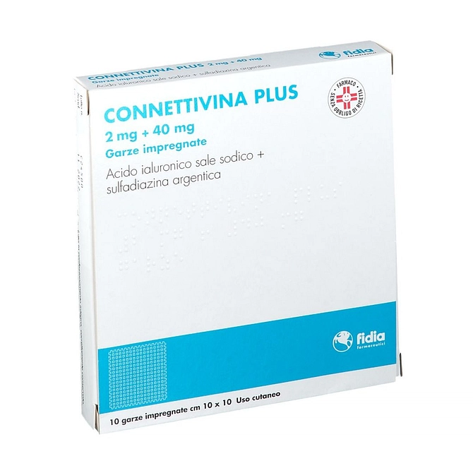 Connettivina Plus 10 Garze 2 Mg + 40 Mg 10 Cm X 10 Cm