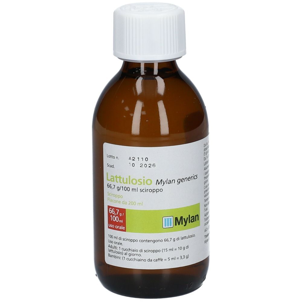 LATTULOSIO (MYLAN GENERICS) sciroppo 200 ml 66,7 g/100 ml flacone