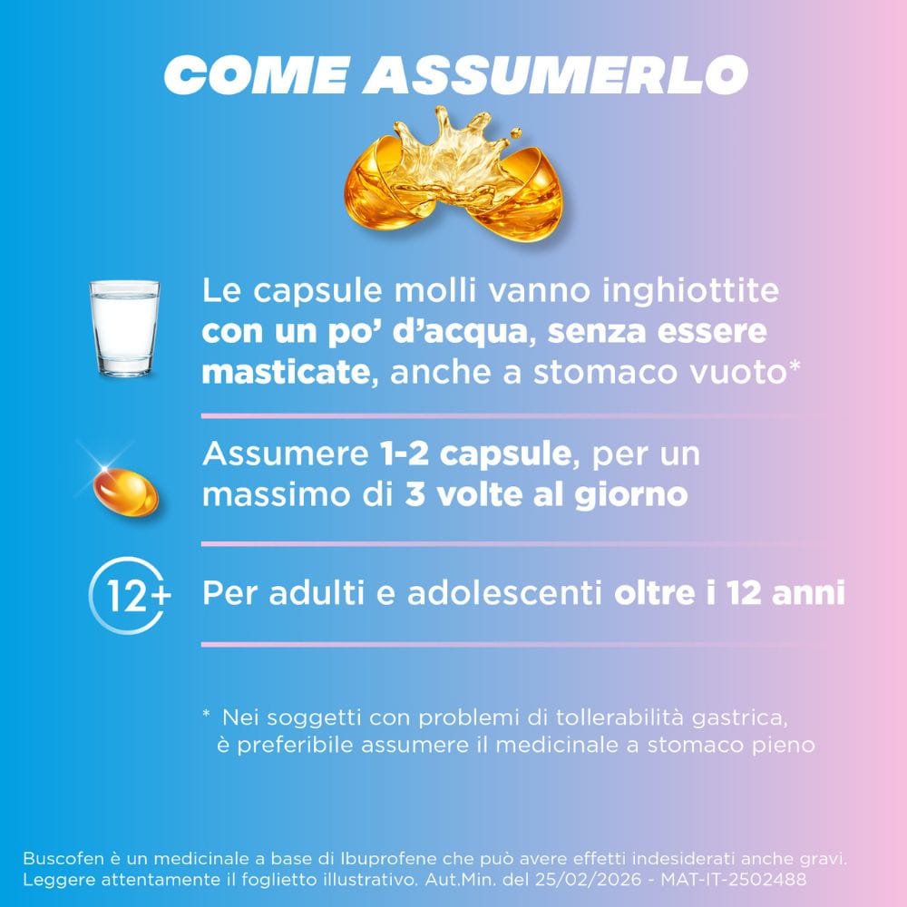 Buscofen 24 capsule, ibuprofene contro dolori da ciclo