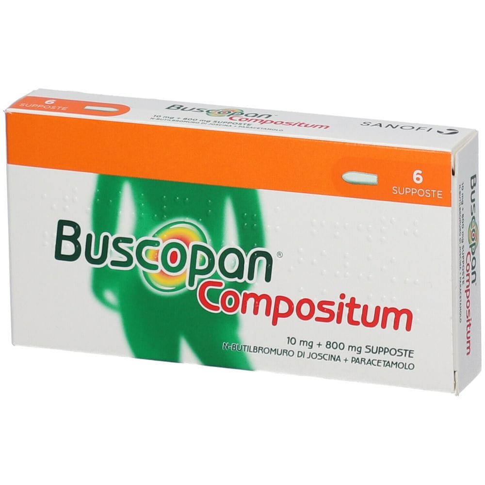 Buscopan Compositum supposte per mal di pancia forte, crampi, dolori addominali