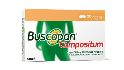 Buscopan Compositum per mal di pancia forte, crampi, dolori addominali, 20 cpr