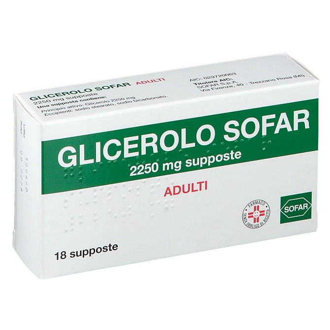 Glicerolo (Sofar) Ad 18 Supp 2.250 Mg