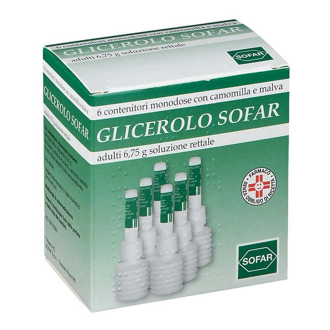 Glicerolo (Sofar) Ad 6 Contenitori Monodose 6,75 G Soluz Rett Con Camomilla E Malva