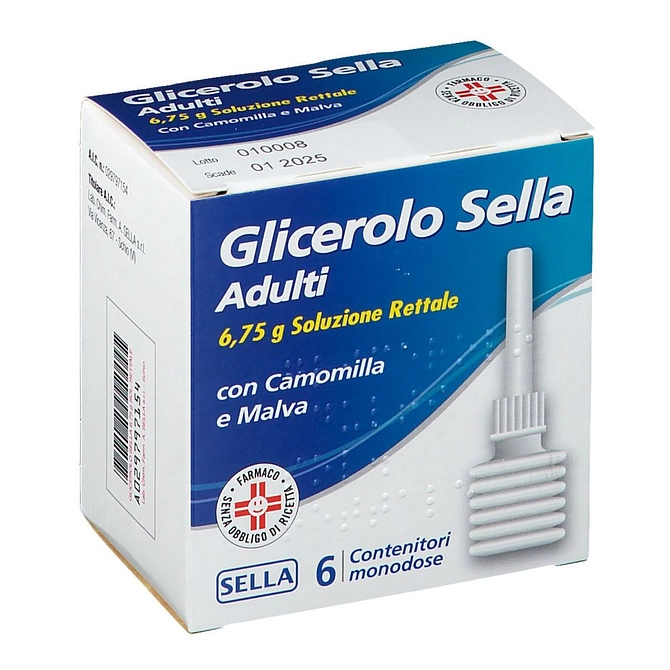 Glicerolo (Sella) Ad 6 Contenitori Monodose 6,75 G Soluz Rett Con Camomilla E Malva