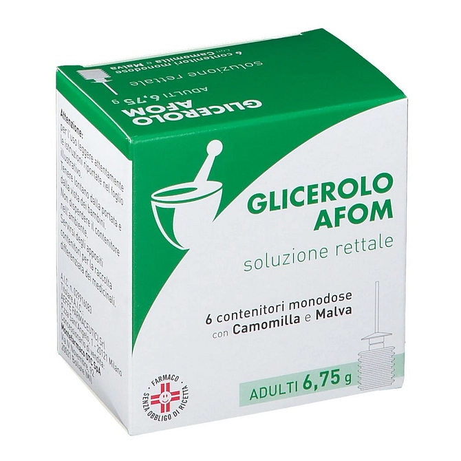 Glicerolo (Afom) Ad 6 Contenitori Monodose 6,75 G Soluz Rett Con Camomilla E Malva