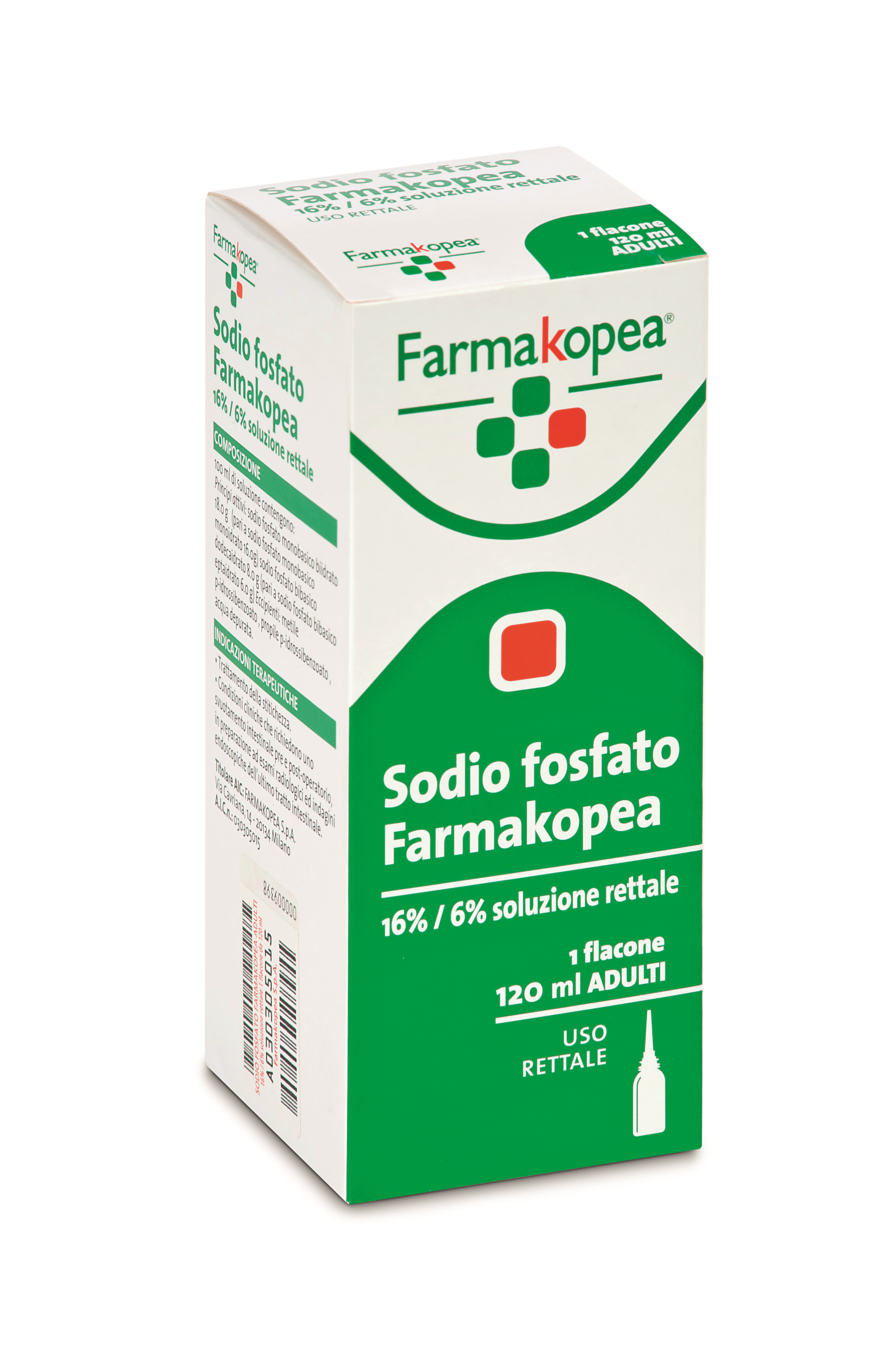 SODIO FOSFATO (FARMAKOPEA) 1 flacone 120 ml 16 % + 6 % soluzione rettale