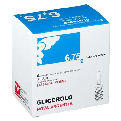 GLICEROLO (NOVA ARGENTIA) AD 6 contenitori monodose 6,75 g soluzione rettale con camomilla e malva GLICEROLO (NOVA ARGENTIA) AD 6 contenitori monodose 6,75 g soluzione rettale con camomilla e malva