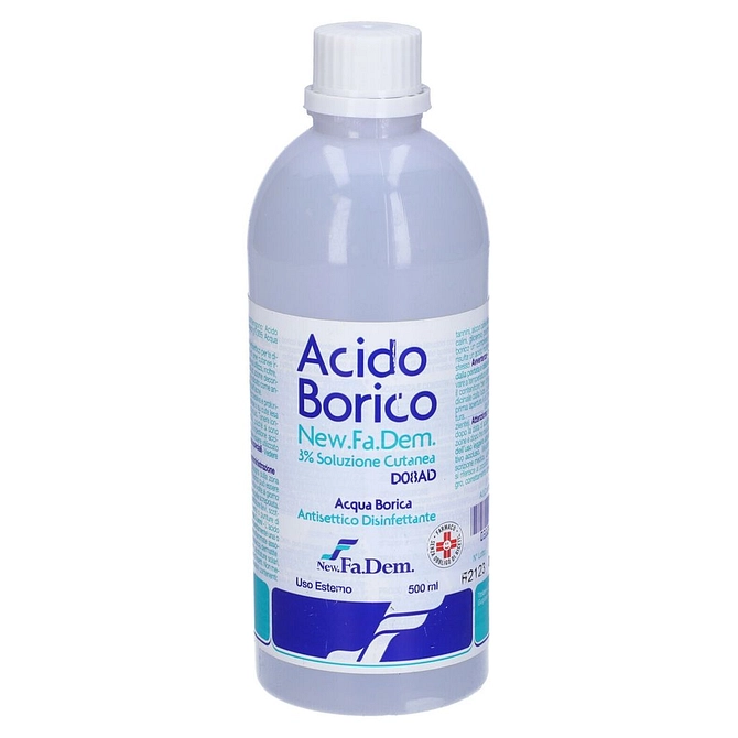 Acido Borico (New.Fa.Dem.) Soluz Cutanea 500 Ml 3%